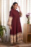 Bagru Ikat Wine  Dress