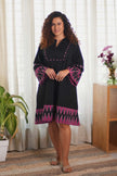 Ikat Black Pink Dress