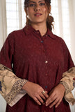 Bagru Ikat Wine  Dress