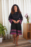 Ikat Black Pink Dress