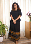 Ikat Yellow Black Skirt  Sets