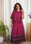 Ikat Pink Black Skirt Set