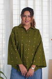 Olive Green Jamdani Buti Shirt
