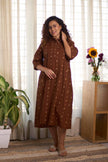 Jamdani Brown Buti Dress