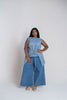 Mystic Ocean Blue Quilted Pant
