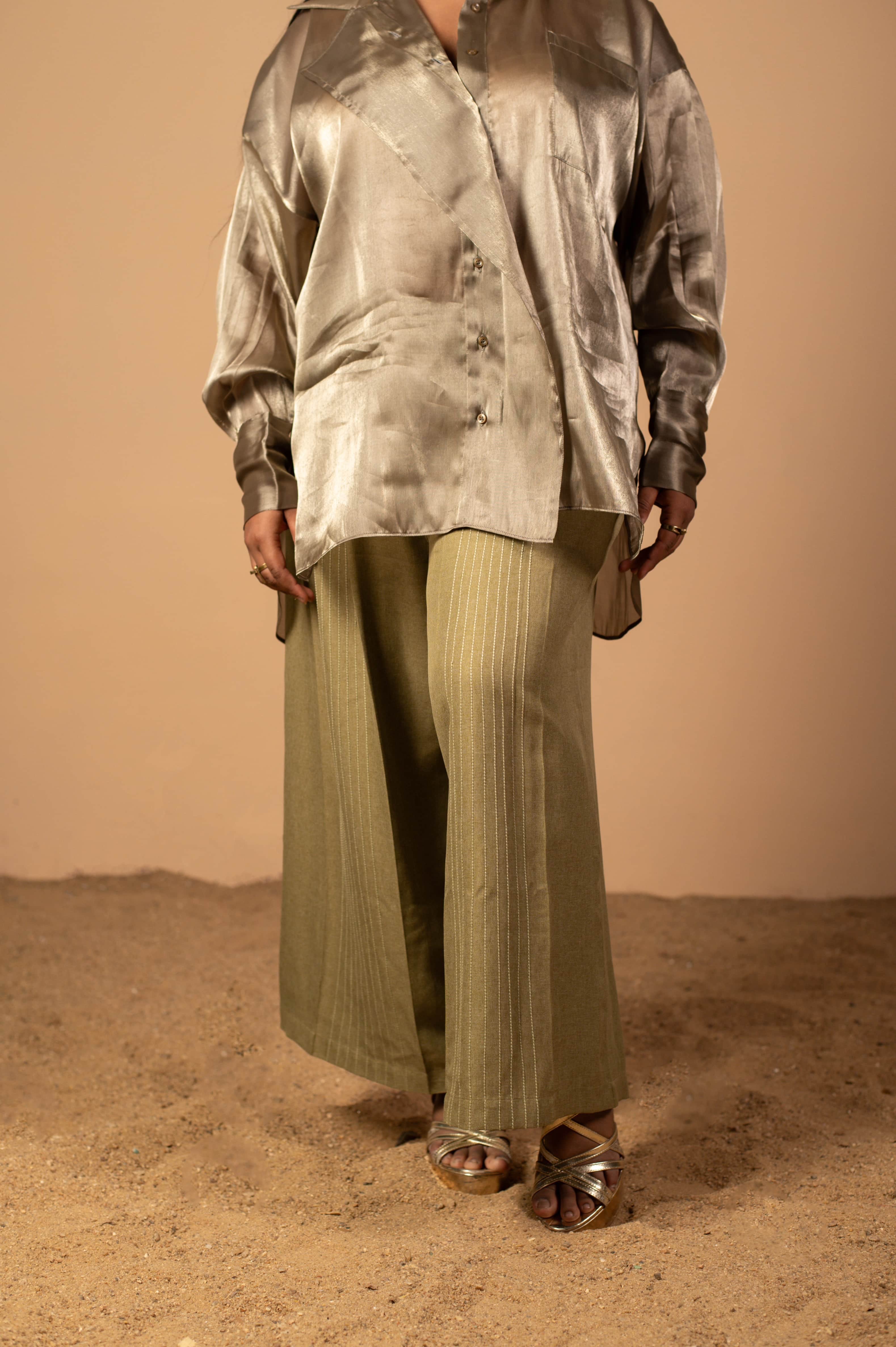 Ethereal Waves Pintuck Pants