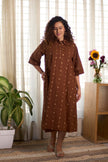 Jamdani Brown Buti Dress
