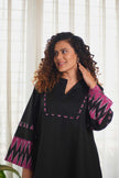 Ikat Black Pink Dress