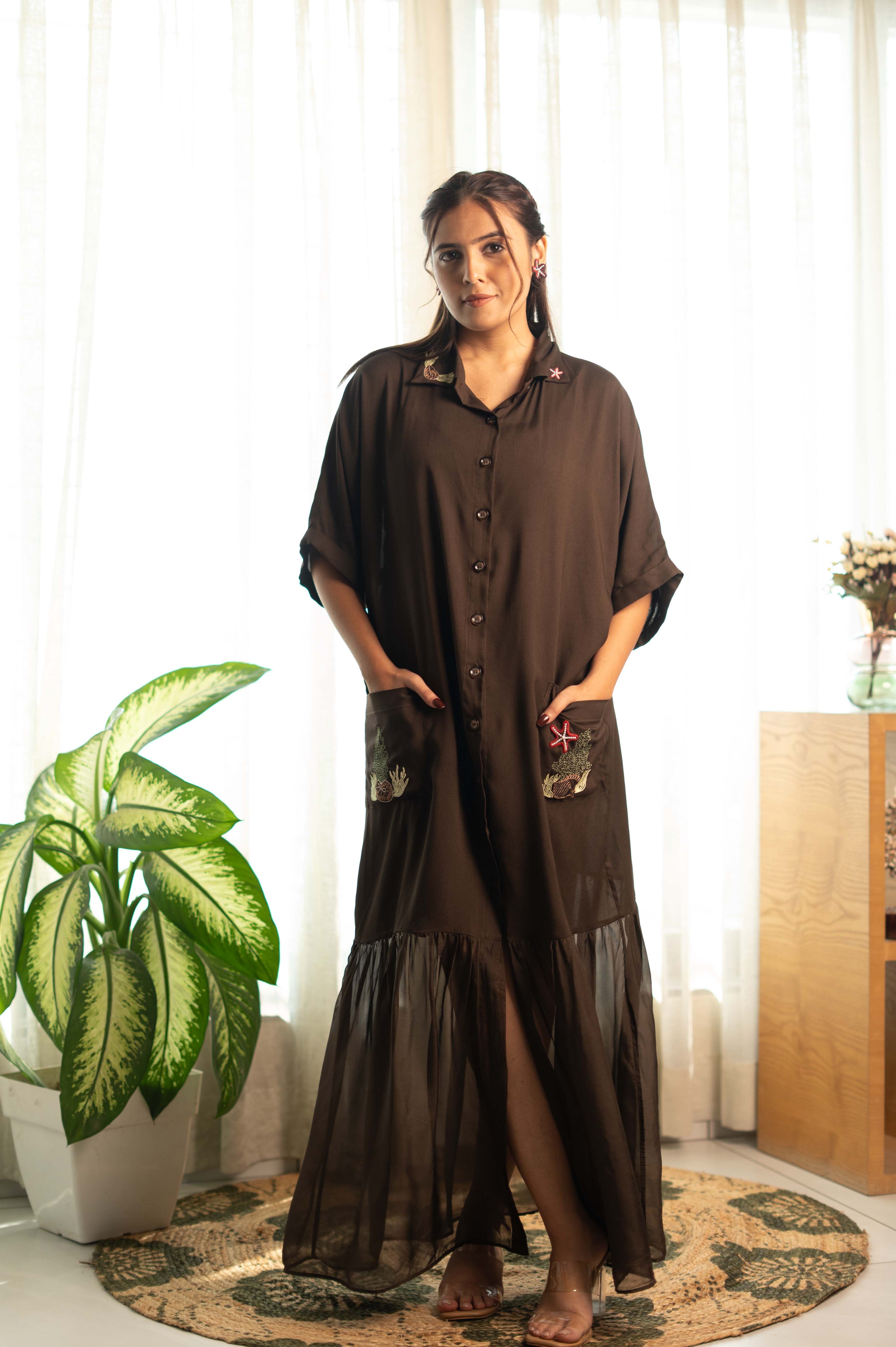 Soft Reefs Brown Dress