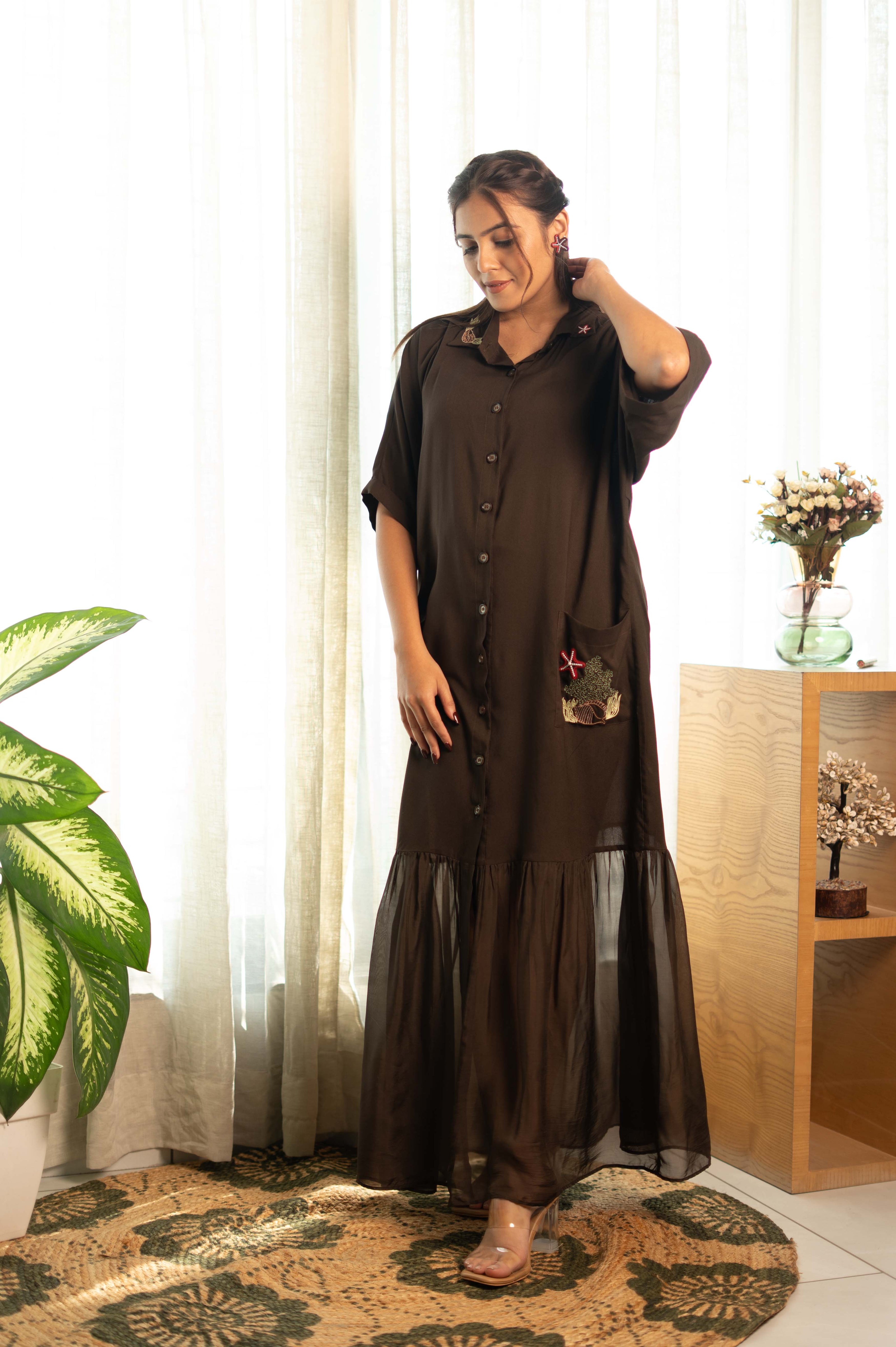 Soft Reefs Brown Dress