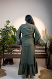 Tidal Whispers Olive Green Co-Red Set