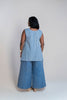 Mystic Ocean Blue Quilted Pant