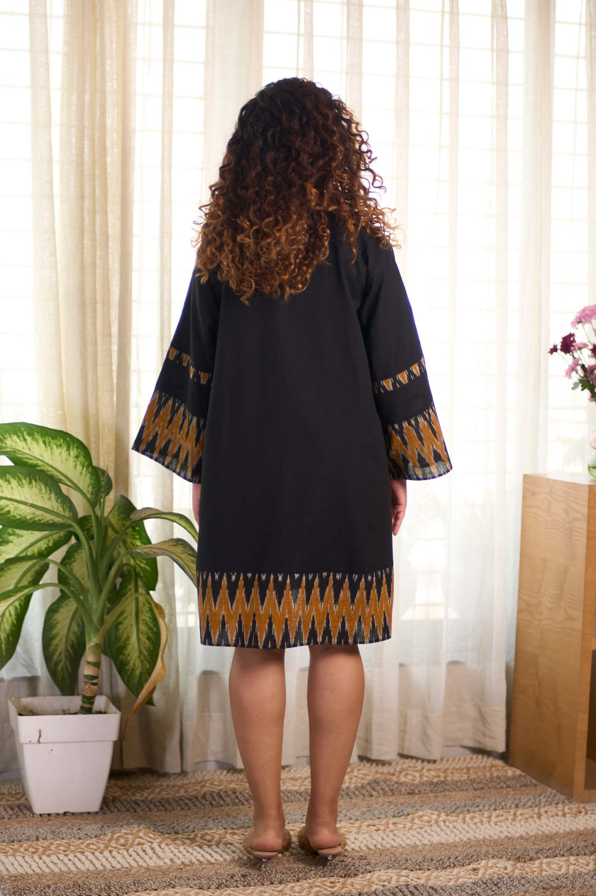 Ikat Black Yellow Dress