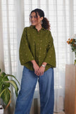 Olive Green Jamdani Buti Shirt