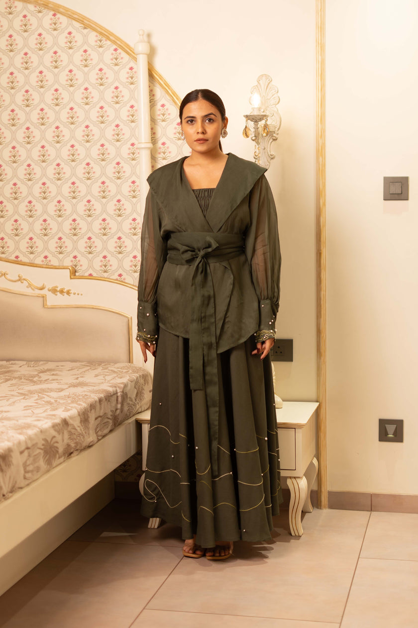 Pearls in Motion Olive Green Set