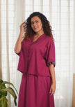 Ikat Pink Black Skirt Set