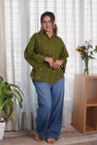Olive Green Jamdani Buti Shirt