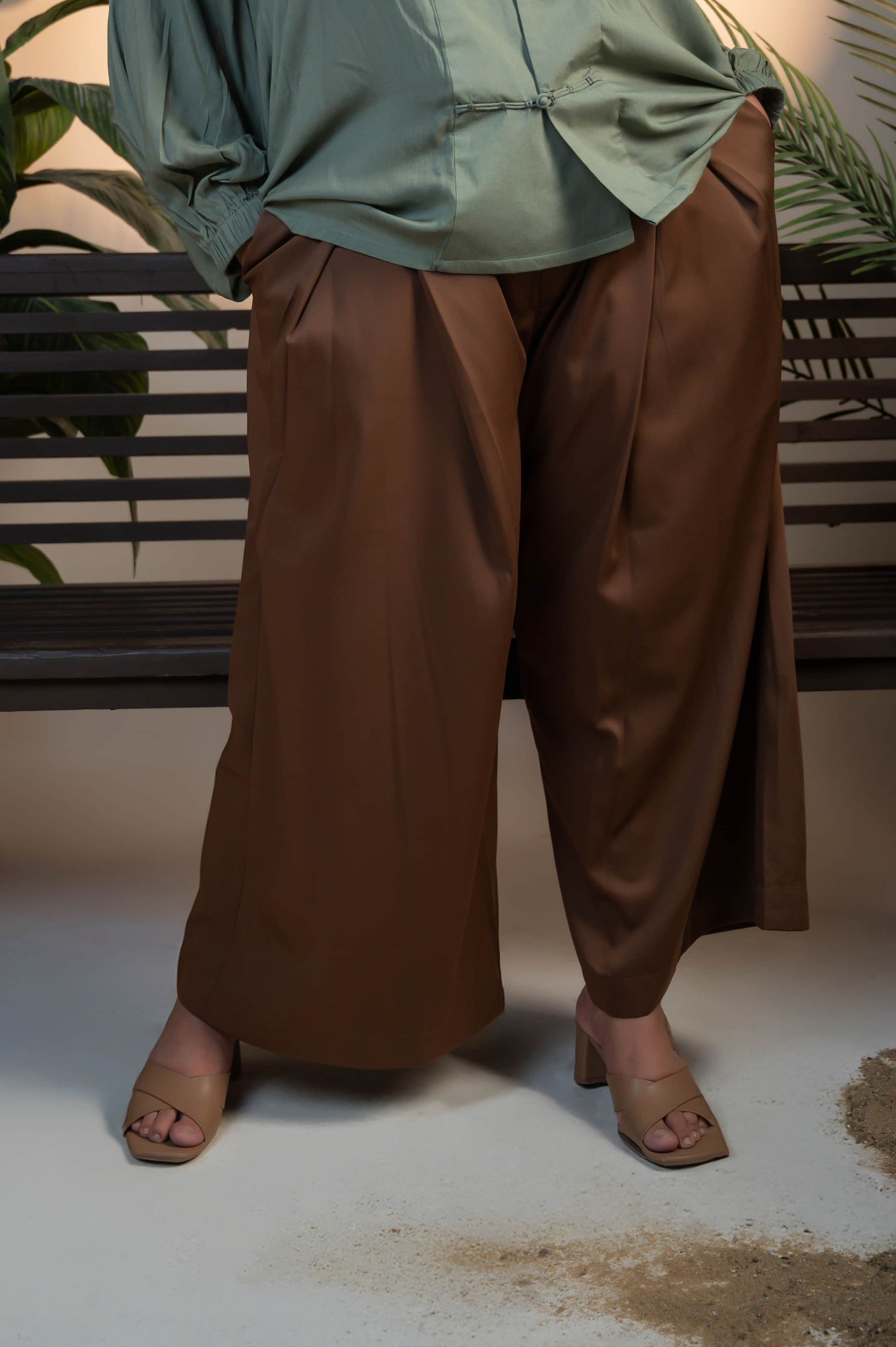 Rust Orange Pleated Pant
