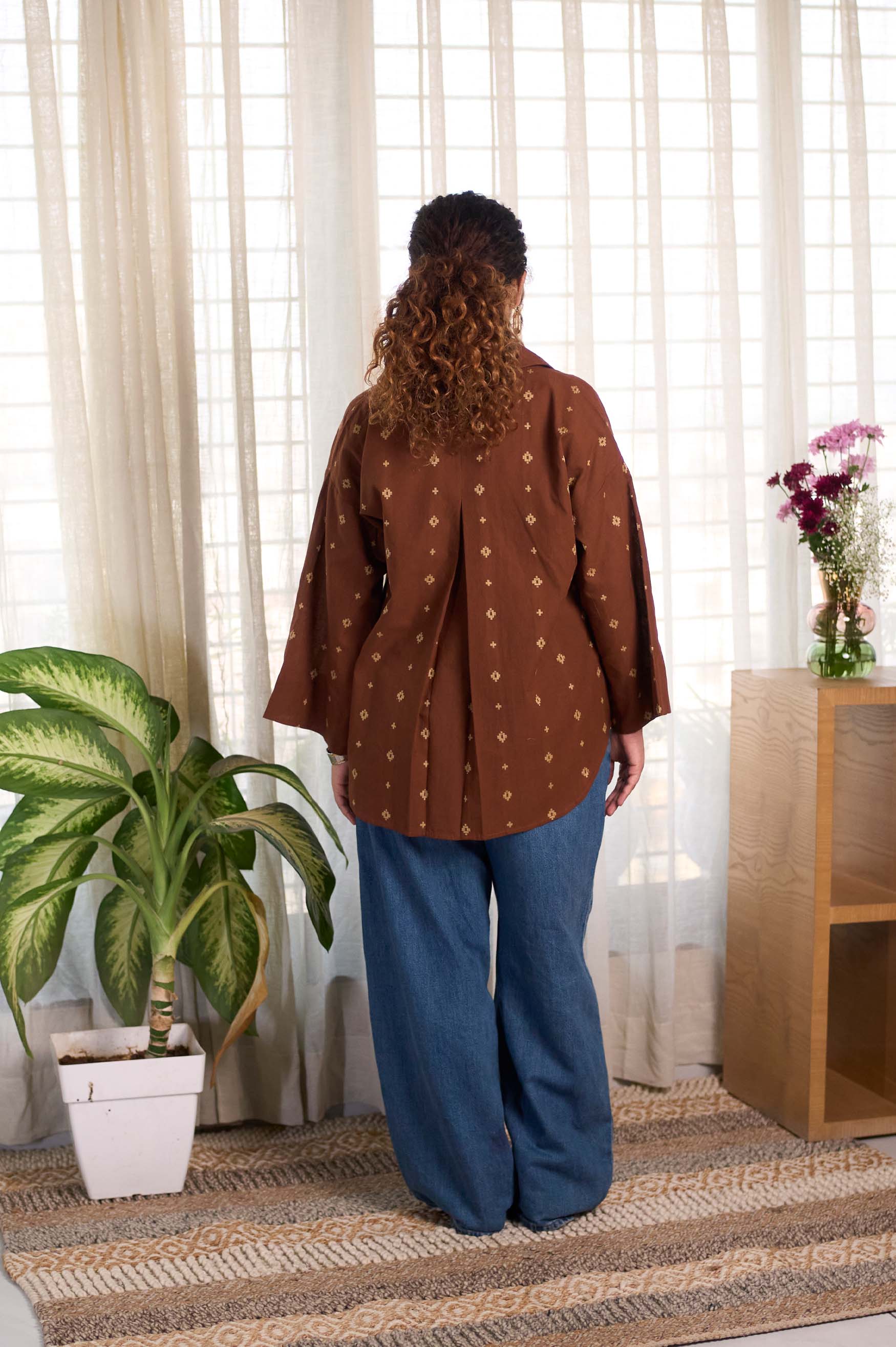 Brown Jamdani Buti Shirt