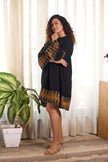 Ikat Black Yellow Dress