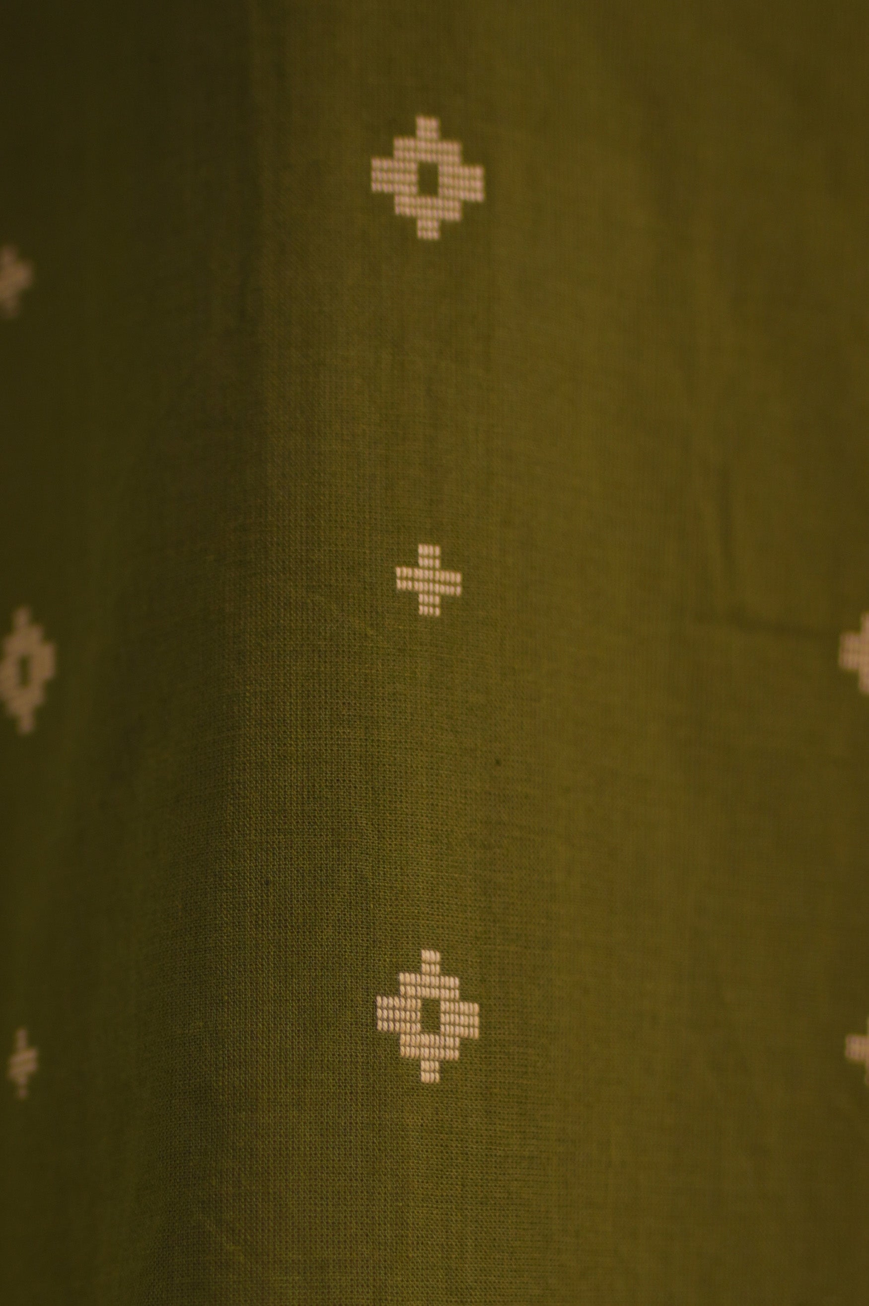 Jamdani Olive Green Buti Dress