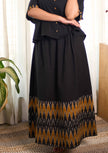 Ikat Yellow Black Skirt  Sets