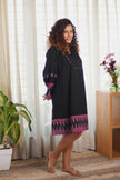 Ikat Black Pink Dress