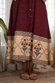 Bagru Ikat Wine  Dress