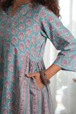 Neel Gulabi Chhaap Dress