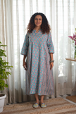 Neel Gulabi Chhaap Dress