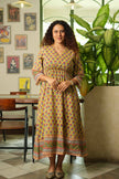 Sunehri Blossom Midi Dress