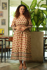 Laal Phool Midi Dress