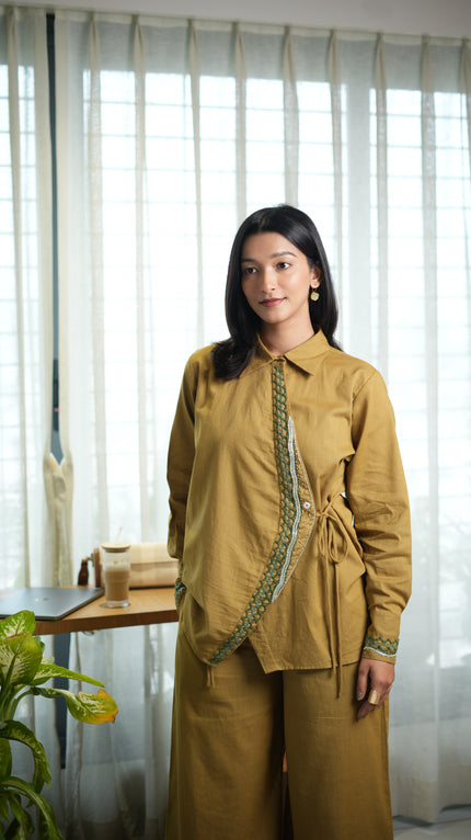 Fish Faced Mustard Yellow Co-ord Set
