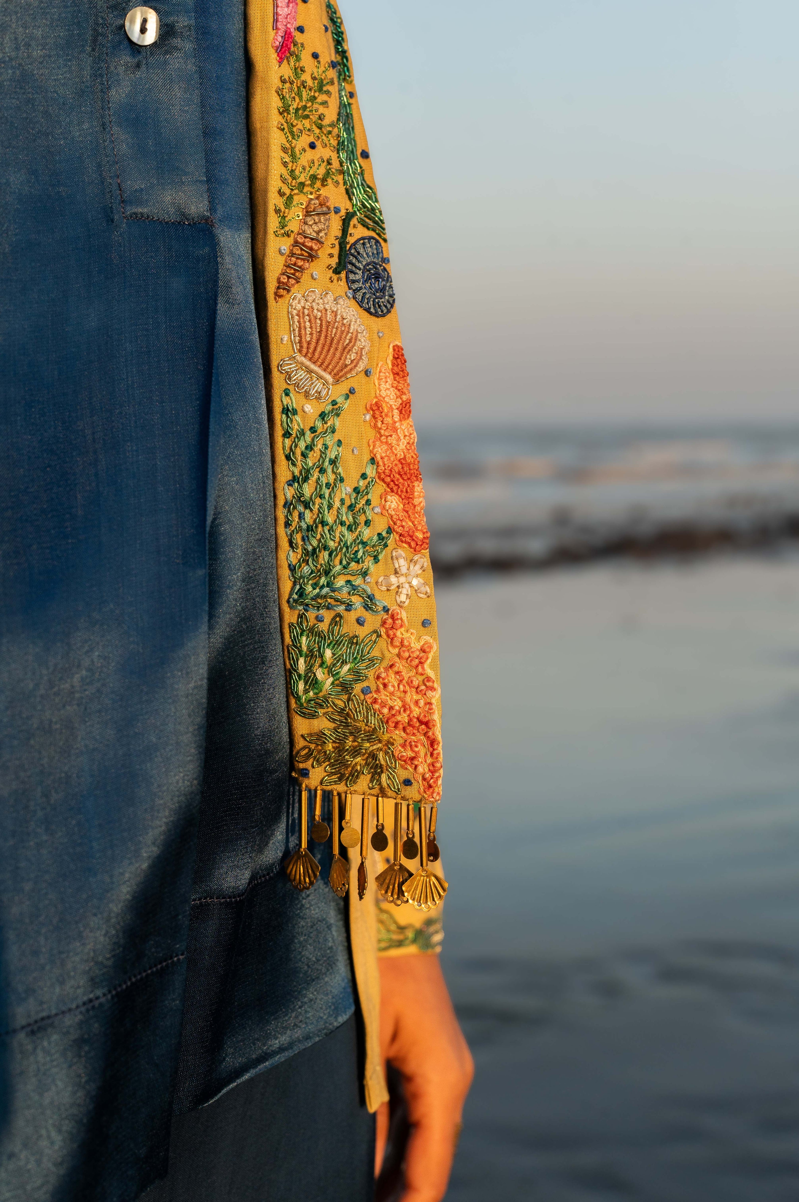 Celestial Seahorse Hand Embroidered Jacket