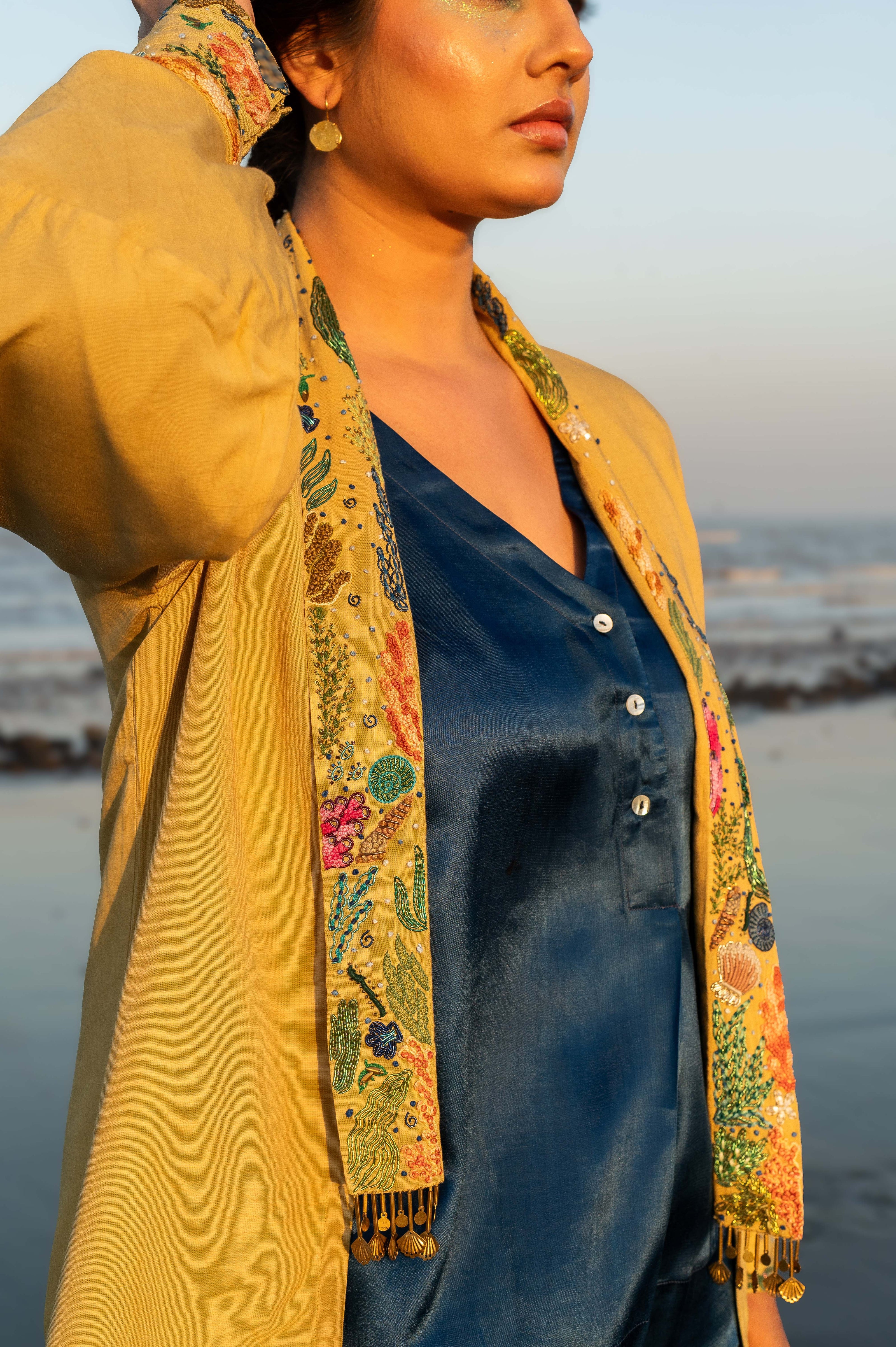 Celestial Seahorse Hand Embroidered Jacket