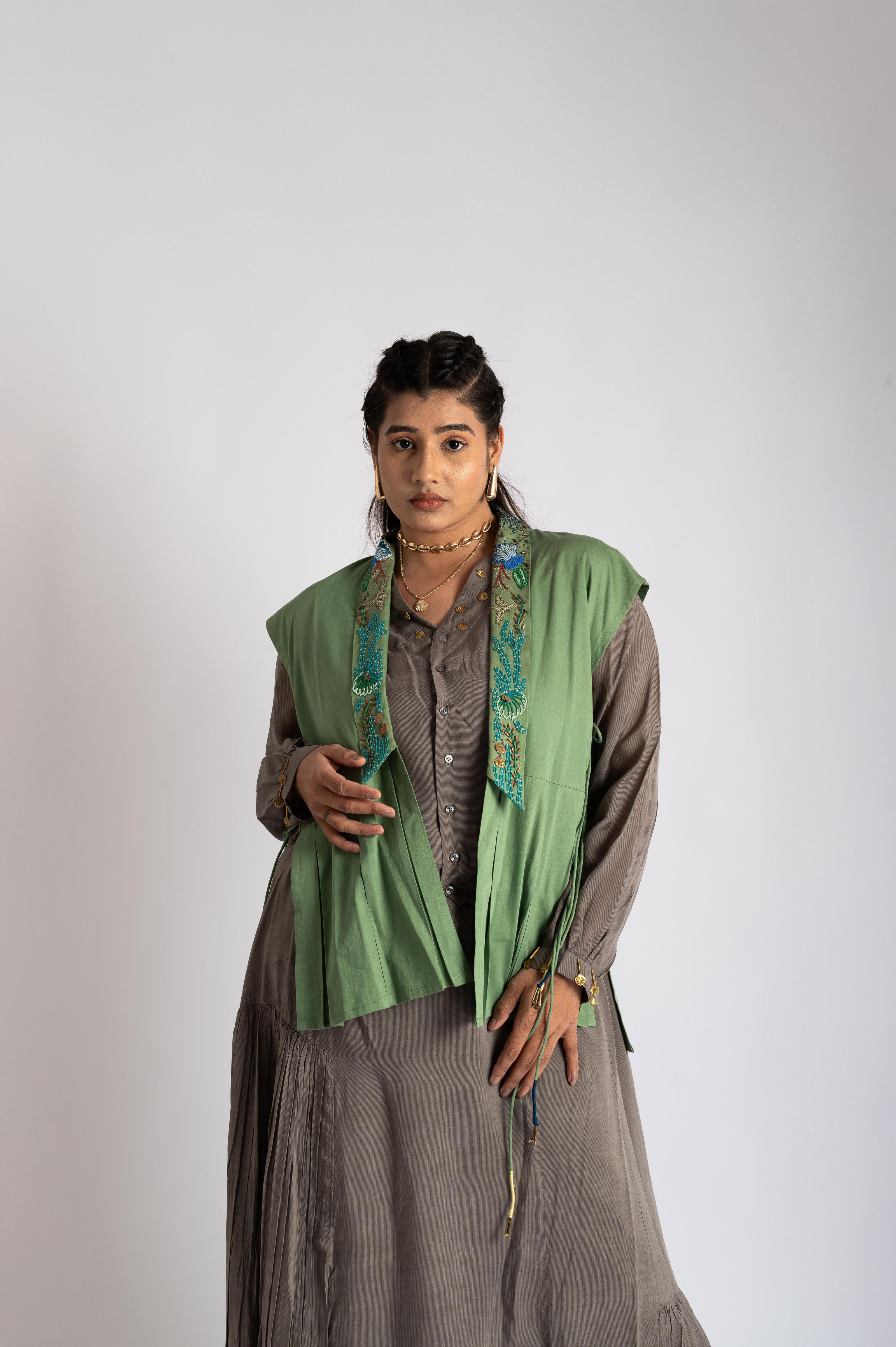 Ocean Embrace Hand Embroidered Jacket