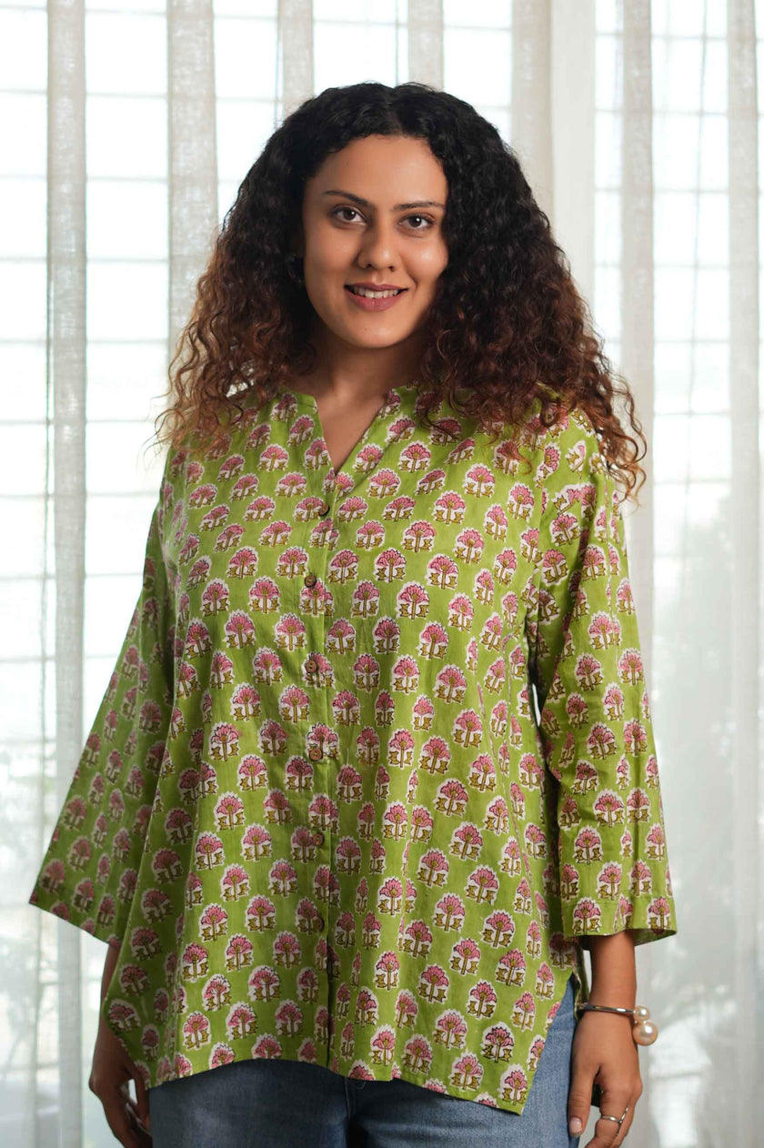 Hari Bageecha Top Hand Block Printed  Shirt