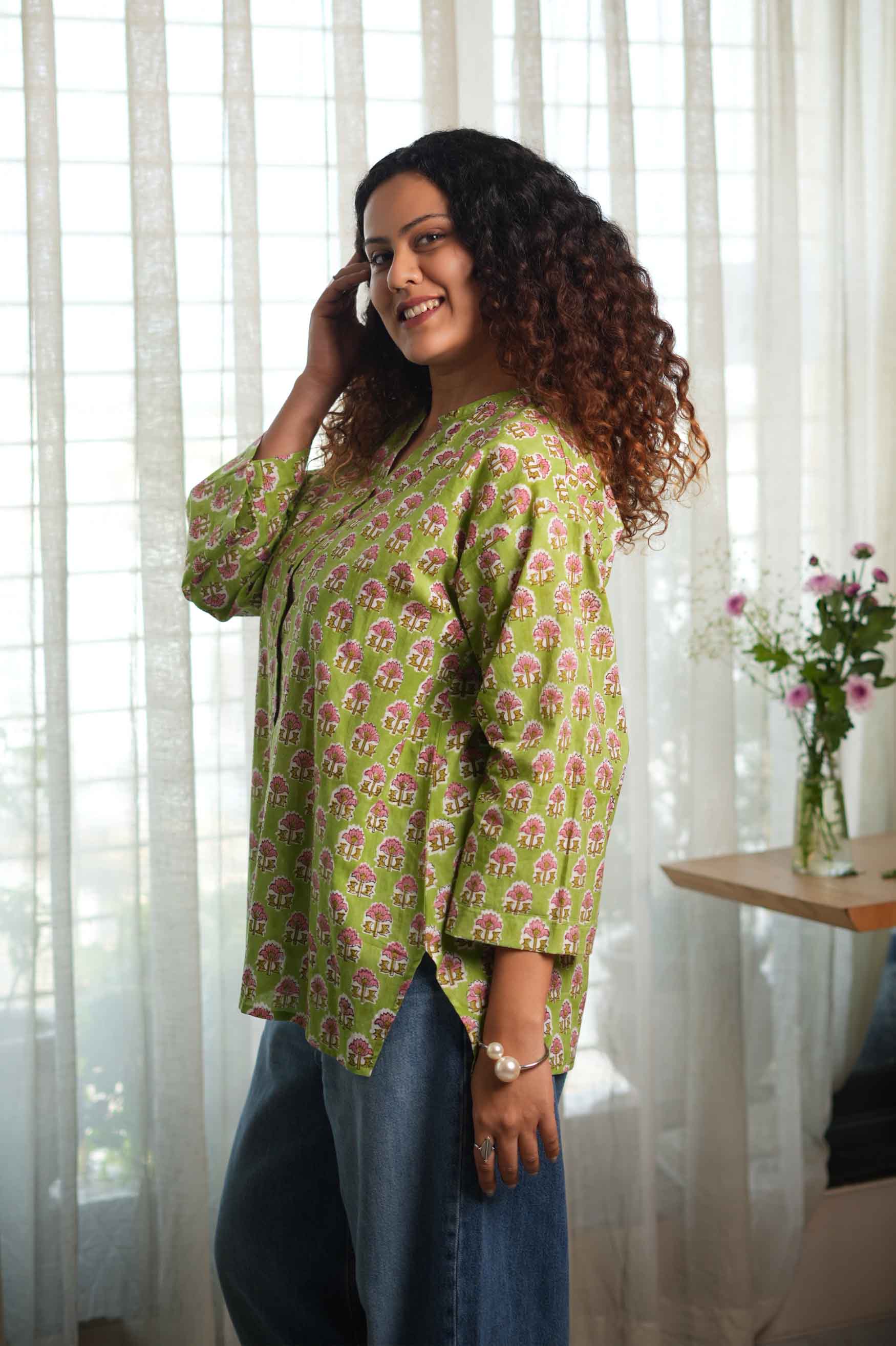 Hari Bageecha Top Hand Block Printed  Shirt