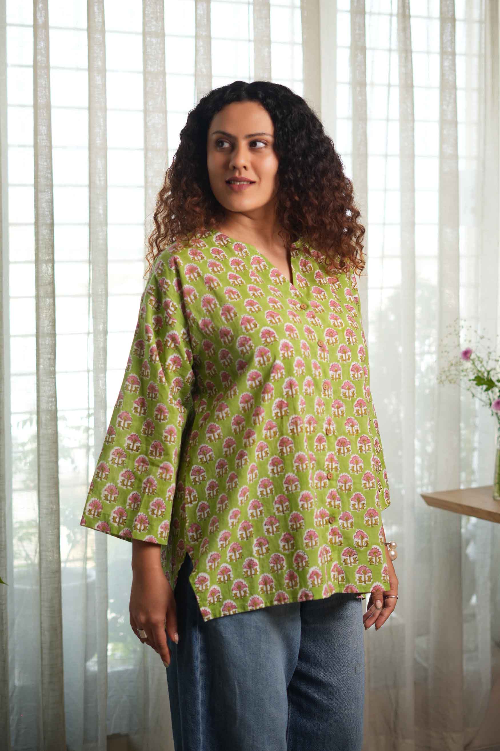 Hari Bageecha Top Hand Block Printed  Shirt