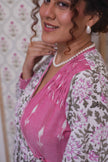 Ikat X Pink Lotus Hand-block Printed Dress
