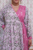 Ikat X Pink Lotus Hand-block Printed Dress