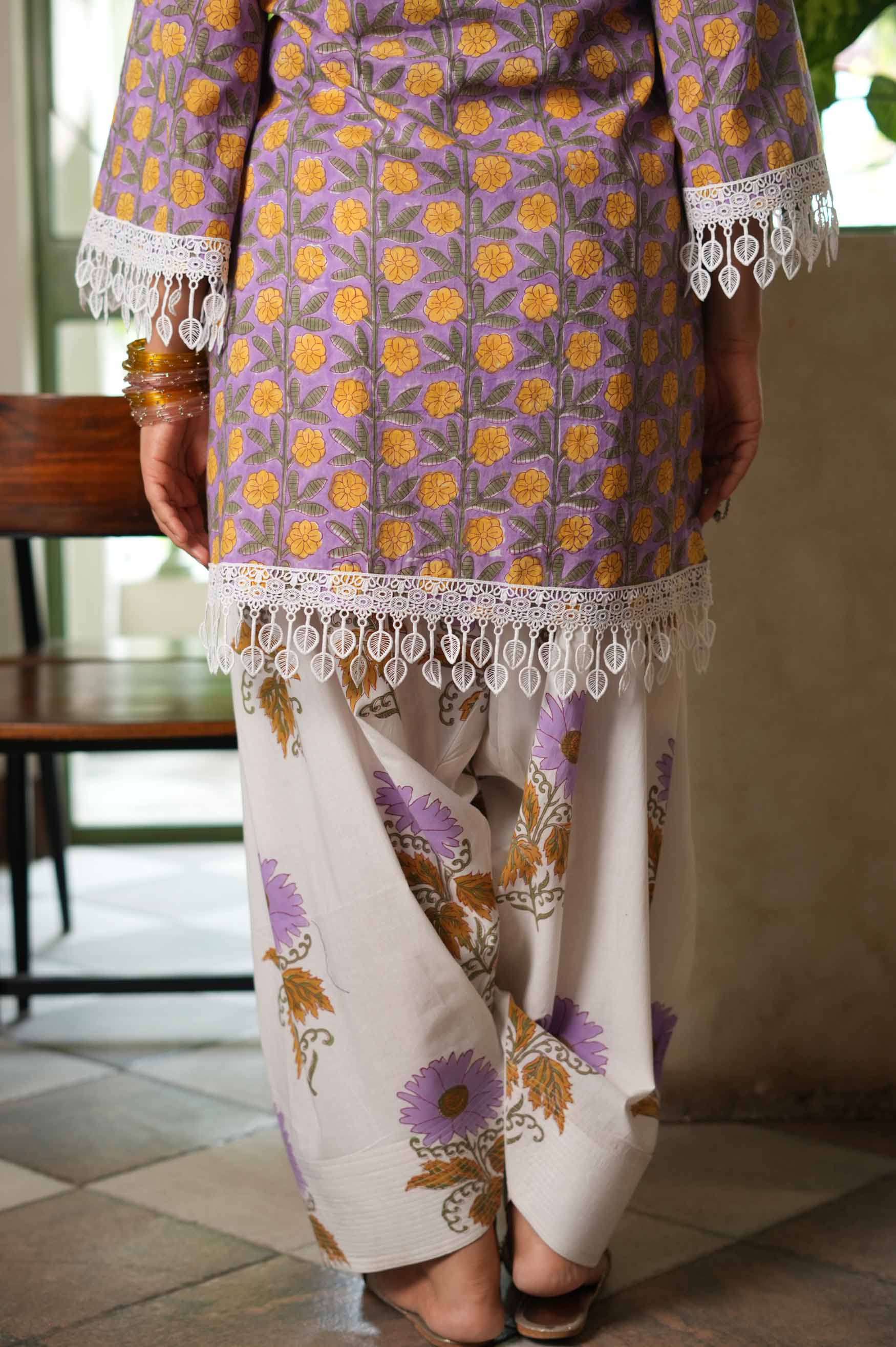 Jamuni Bahaar Hand-Block Farshi Set