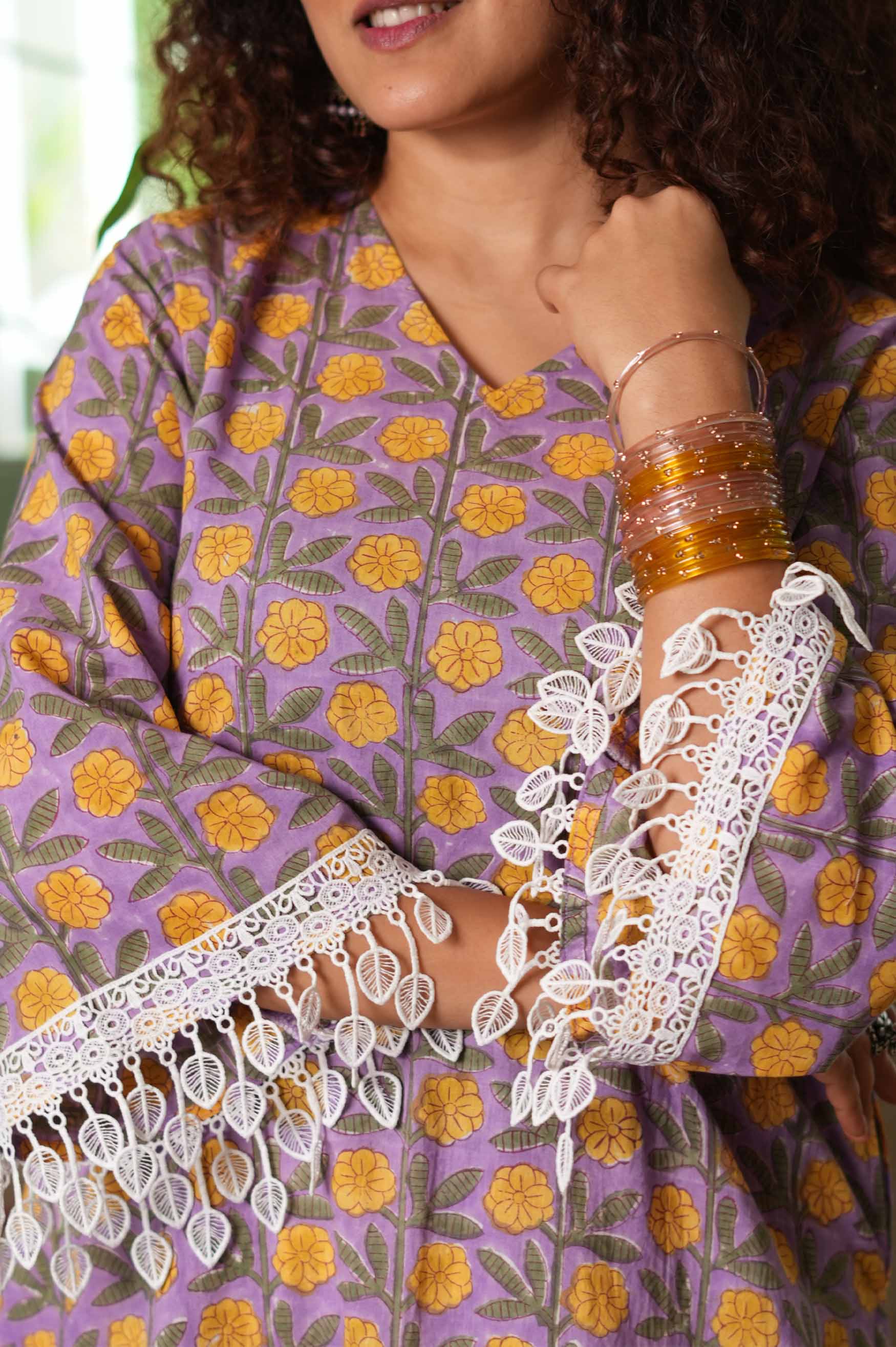 Jamuni Bahaar Hand-Block Farshi Set