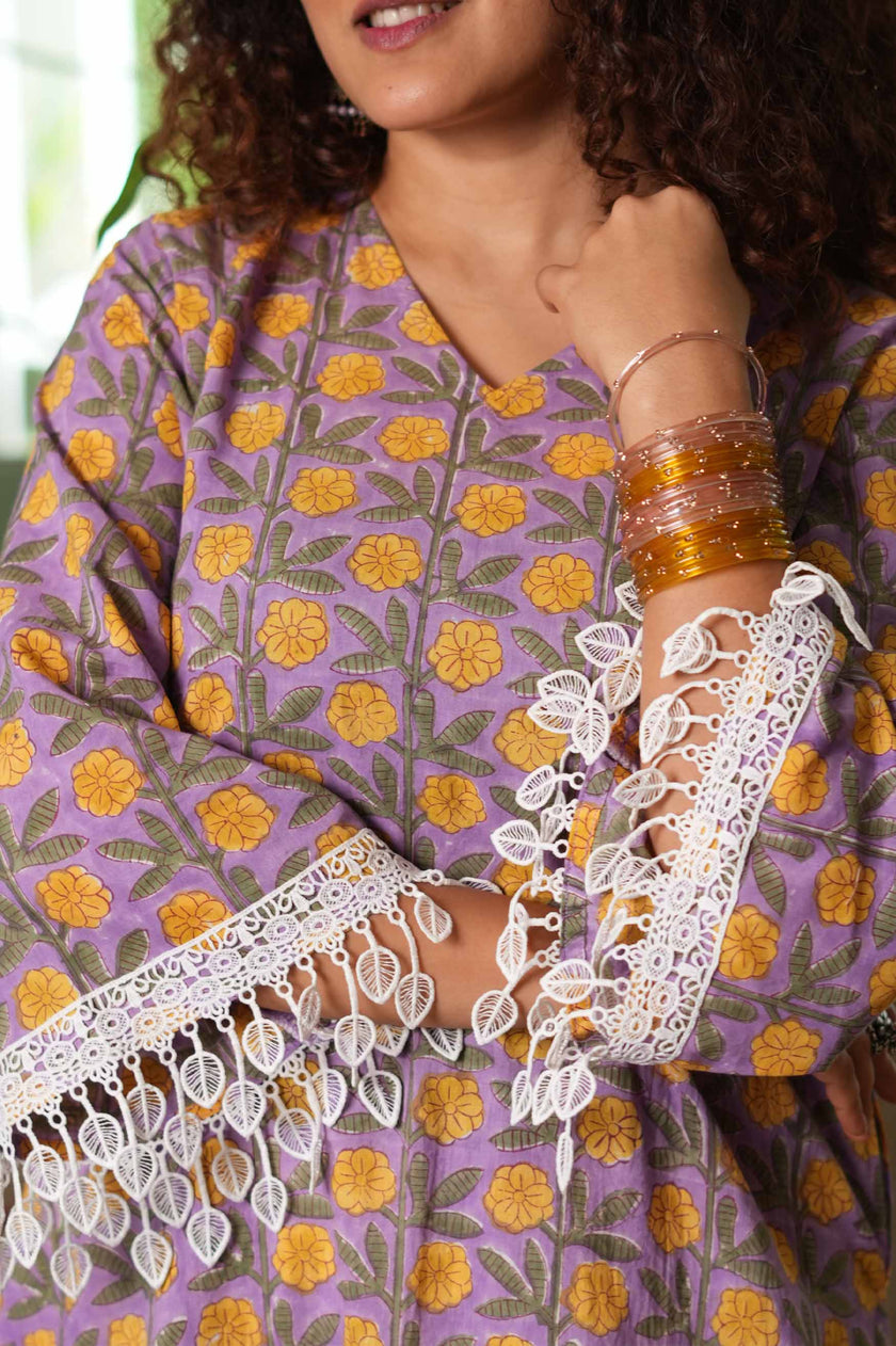 Jamuni Bahaar Hand-Block Farshi Set