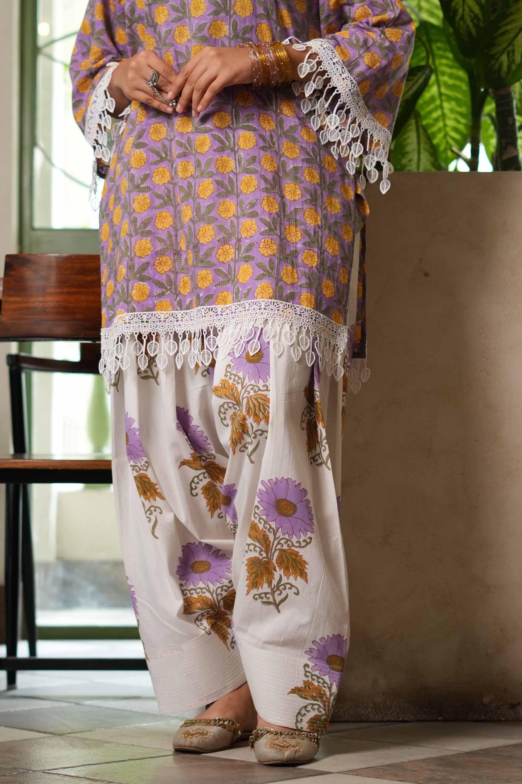 Jamuni Bahaar Hand-Block Farshi Set
