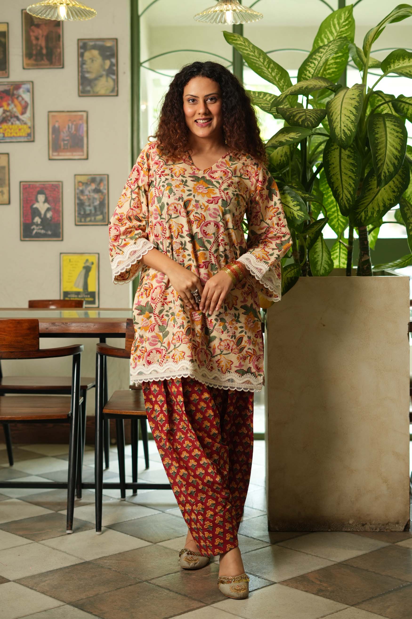 Laal Gulzaar Hand-Block Farshi Set