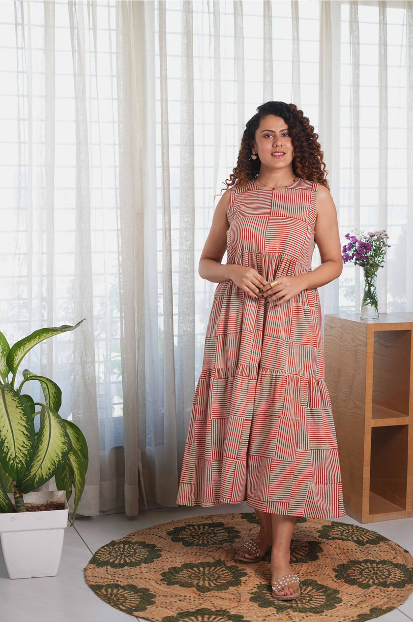 Bagru Stripe Dress