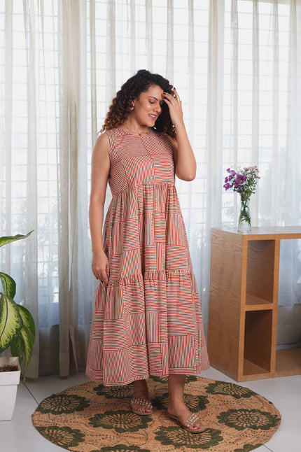 Bagru Stripe Dress