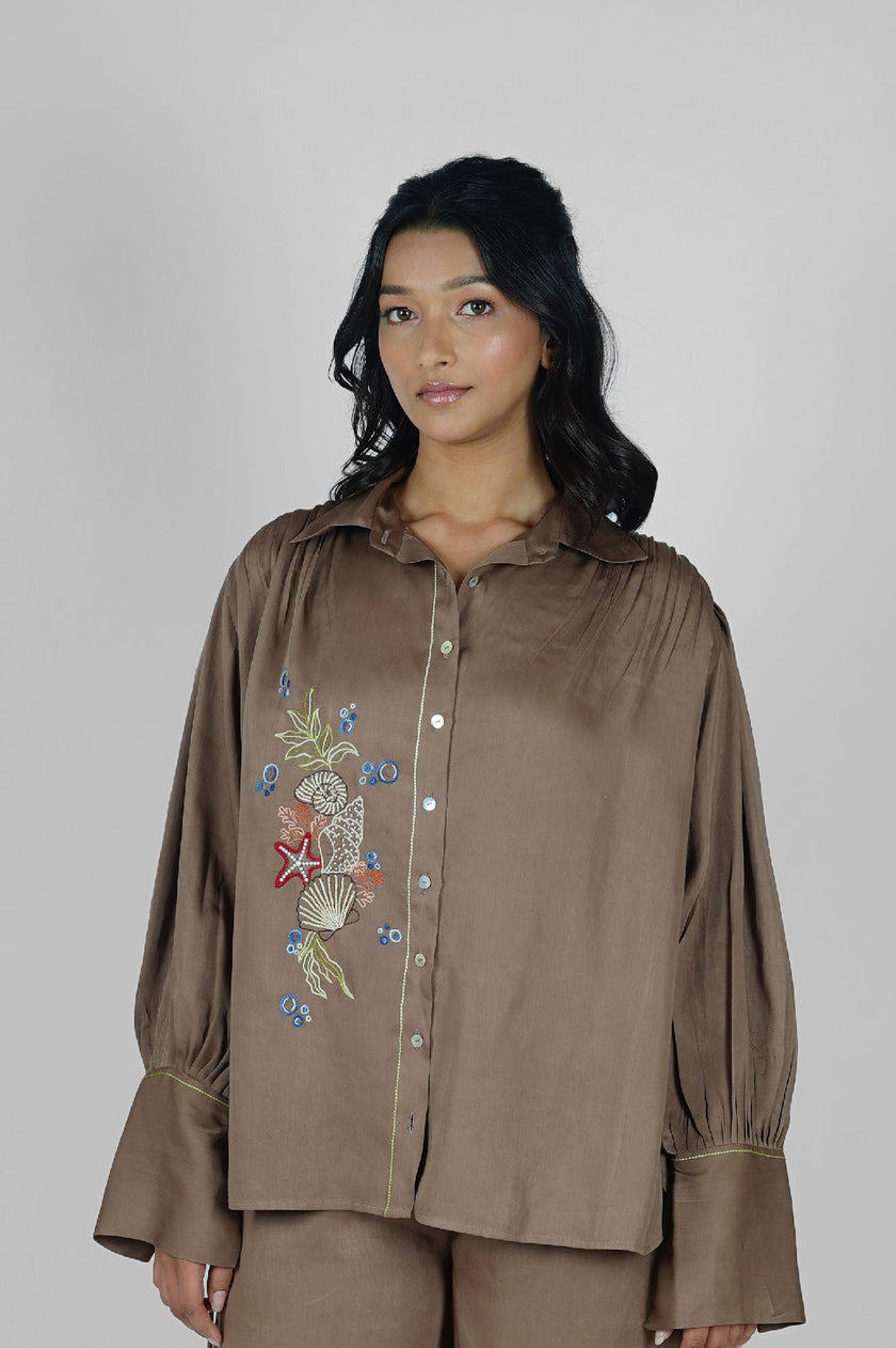 Thread Bloom Brown Shirt