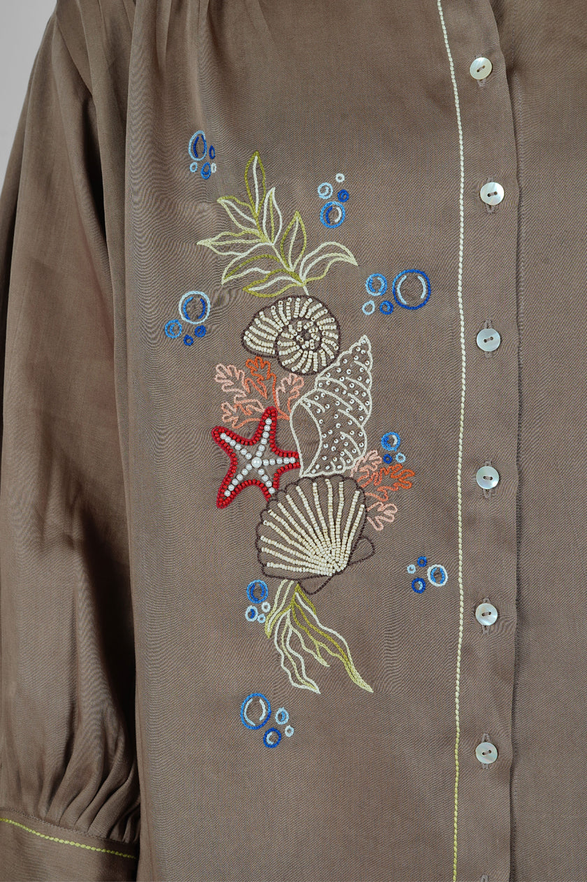 Thread Bloom Brown Shirt